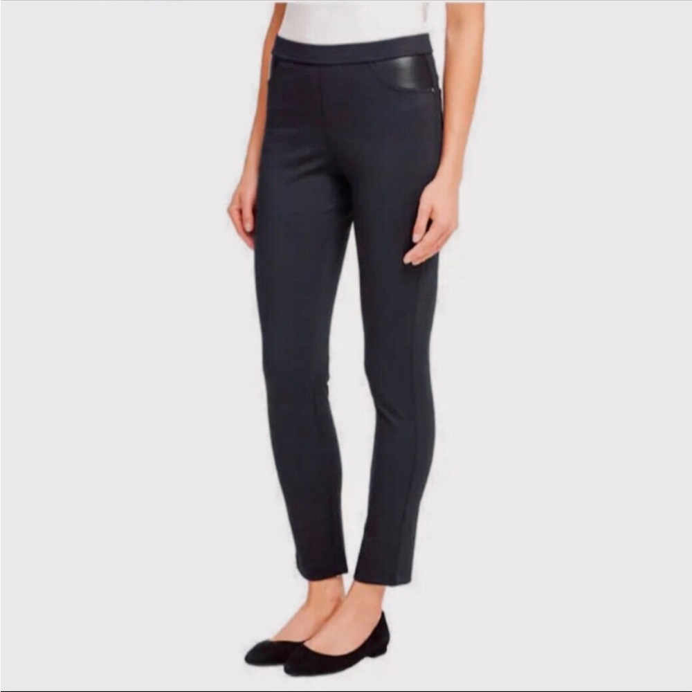 DKNY Women’s XS Charcoal Black Mid Rise Pull-on Ponte Dress Pants NWT
